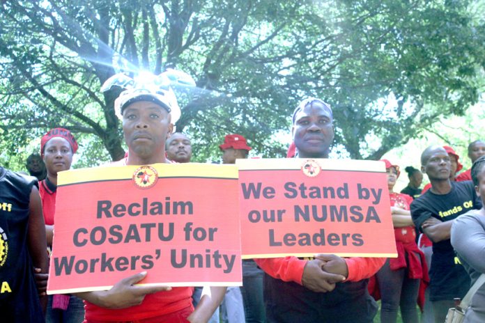 Numsa members support their union’s leadership