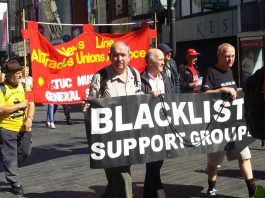 Members of the Blacklist Support Group on the YS march for jobs last year