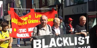 Members of the Blacklist Support Group on the YS march for jobs last year