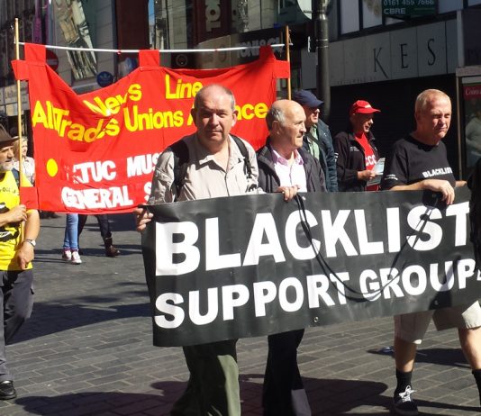 Members of the Blacklist Support Group on the YS march for jobs last year