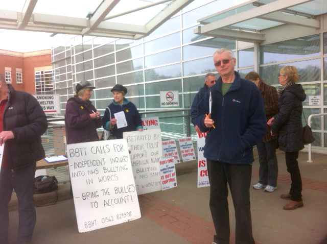 ‘Betrayal By The Trust’ protest outside the Worcester Royal Hospital on Thursday