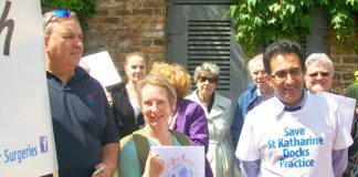 Tower Hamlets demonstration against the closure and sell-off of GP surgeries