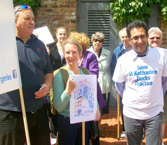 Tower Hamlets demonstration against the closure and sell-off of GP surgeries