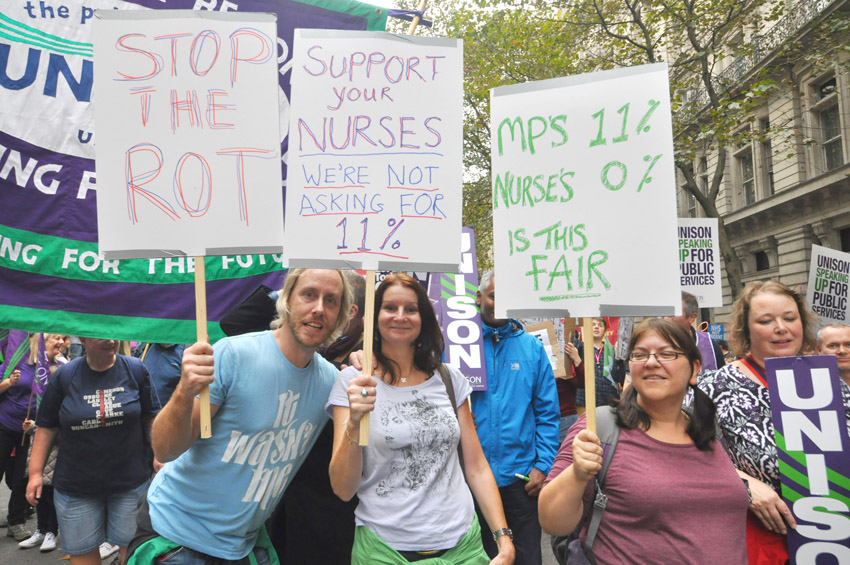 Nurses demanding wage rises – the NHS budget is being squandered on purchasing staff from private agencies who are making huge profits