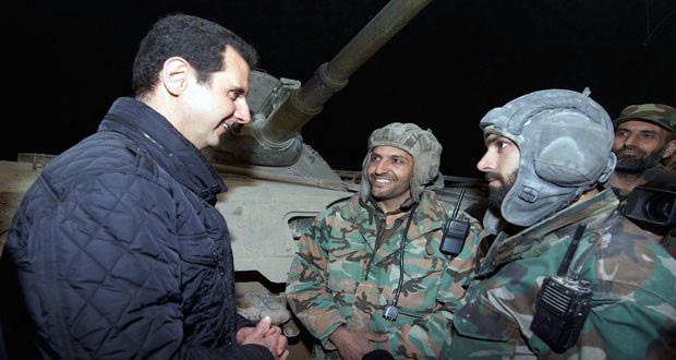 President Assad visits Syrian troops