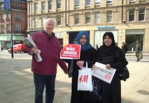 Sheffield Central WRP candidate MIKE DRIVER campaigning in the city centre yesterday