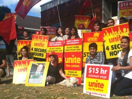 Unite Union of New Zealand has led mass actions of fast food workers