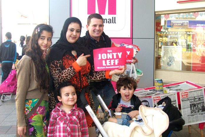 FATIHA LAIDI and family supporting Workers Revolutionary Party candidate for Walthamstow JONTY LEFF
