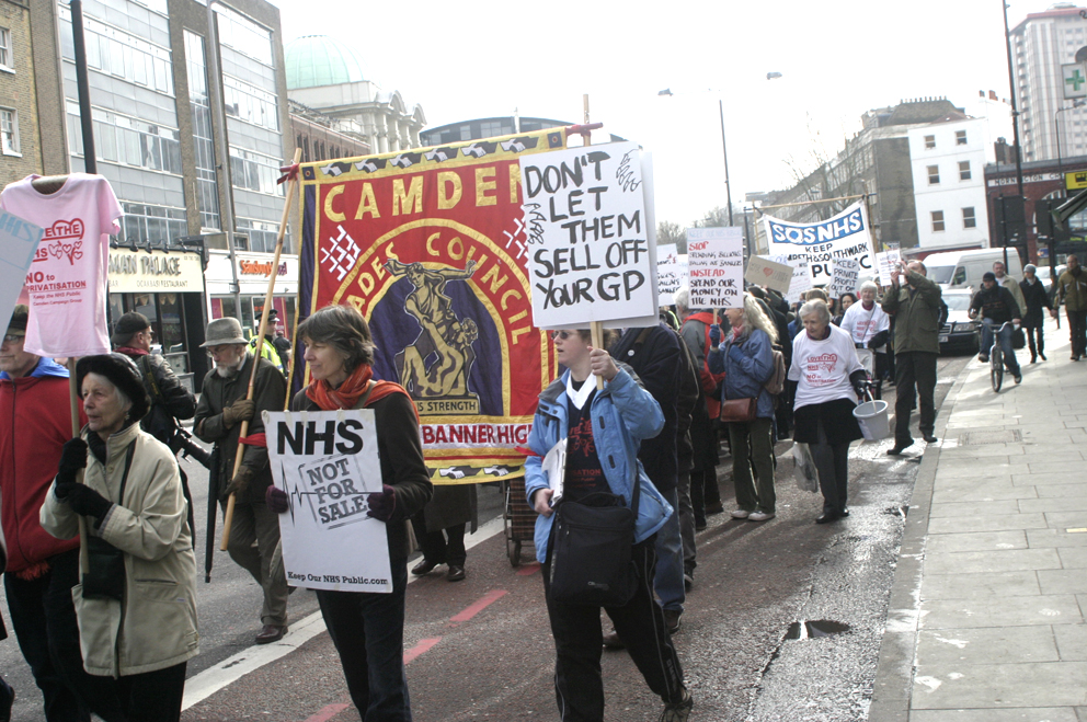 GP’s and local people in Camden campaigning against the closure of GP surgeries
