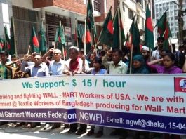 US Fight Against Low Pay Goes Global! Bangladeshi textile workers, in their own fight for decent wages and conditions, show international solidarity with US workers