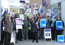 NHS staff at the Norfolk and Norwich Hospital strike for everybody to get a one per cent pay increase!