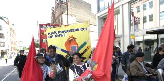 Young Socialists march demanding kick the privateers out of the NHS