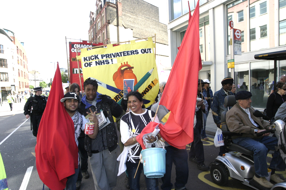 Young Socialists march demanding kick the privateers out of the NHS