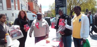 Deon Gayle WRP candidate for Streatham got a great response campaigning with her team in the centre of Brixton yesterday
