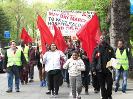 The march went through the centre of Ealing and got a very positive response with a lot of support from local people