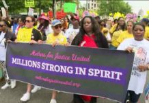 Mothers from across the US marched into Washington DC on Saturday condemning the killing of unarmed black teenagers by police