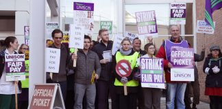 Health workers forced to take strike action – demanding that every health worker gets a 1% increase!