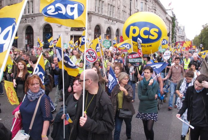PCS delegation on last October’s TUC demonstration in London
