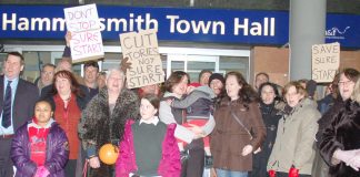 Mothers and children demonstrate against the closure of Sure Start centres, a victim of government spending cuts