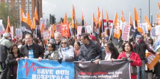 Thousands marched through Ealing on April 24 2013 to stop the closure of the Hospital