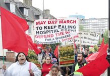 The march on May 2nd from the hospital into Ealing demanding that the maternity unit not be allowed to close