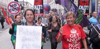 Nurse on the TUC march – working families are taking out credit cards to pay their bills, debt is rising, not wages