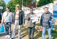 West London Council of Action pickets outside Ealing Hospital yesterday morning determined to keep the Maternity Department open