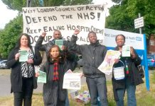 Yesterday’s West London Council of Action picket to keep the Maternity open at Ealing Hospital