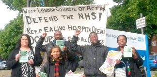Yesterday’s West London Council of Action picket to keep the Maternity open at Ealing Hospital