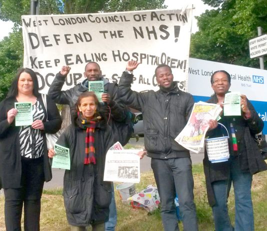 Yesterday’s West London Council of Action picket to keep the Maternity open at Ealing Hospital