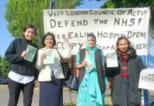 West London Council of Action pickets – determined to keep the Maternity Department open