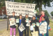 The picket of Ealing Hospital yesterday morning got a big response for Tuesday’s public meeting and the march on 24th June to stop the closure of the Maternity Department