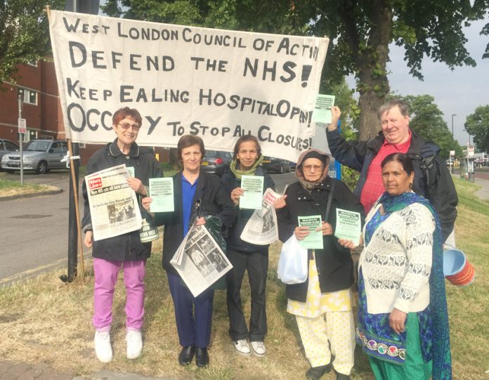 The picket of Ealing Hospital yesterday morning got a big response for Tuesday’s public meeting and the march on 24th June to stop the closure of the Maternity Department