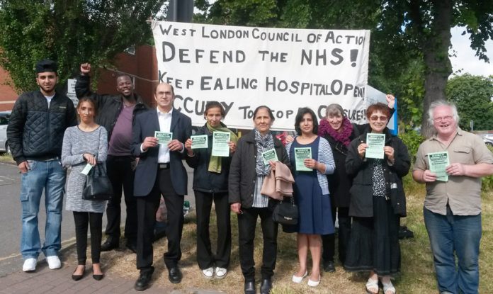 West London Council of Action pickets looking forward to the march into the hospital next Wednesday