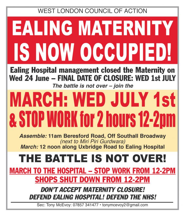 All Out On Today – Stop Maternity Closure!