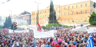 Greek workers and youth rally outside the Greek parliament for a ‘no’ vote in Sunday’s referendum