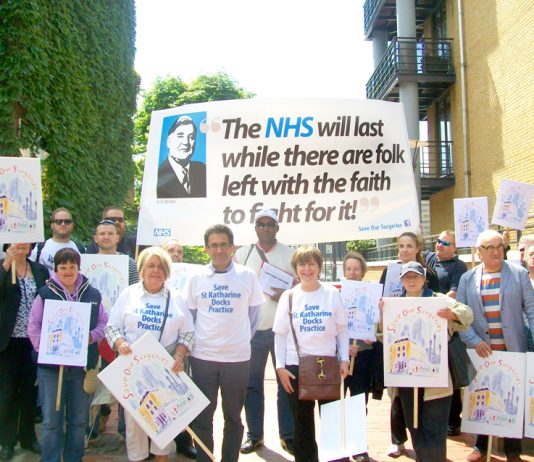 Doctors march in defence of surgeries in east London