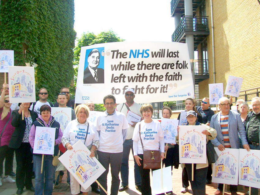 Doctors march in defence of surgeries in east London
