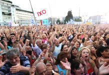 Ecstatic crowds greet the ‘NO’ vote against the Troika’s austerity not knowing it will be betrayed by Syriza