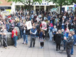 Mass protest in Norwich against benefit cuts and sanctions – deaf young people are being discriminated against