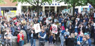 Mass protest in Norwich against benefit cuts and sanctions – deaf young people are being discriminated against