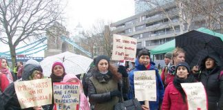 Migrants on the ‘Right to Homes’ march demanding decent, affordable housing – the Tories want to evict refugees en masse
