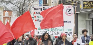 Young Socialists marching to kick out this Tory government – they will be lobbying the TUC on September 13th