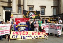 Well-supported picket at the National Gallery yesterday morning