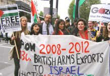Five hundred students, youth and workers demonstrated outside Downing Street against the visit of Israeli Prime Minister Netanyahu