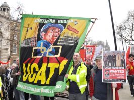 UCATT banner on a TUC march – the union was infiltrated by a member of the Metropolitan Police’s Special Demonstration Squad