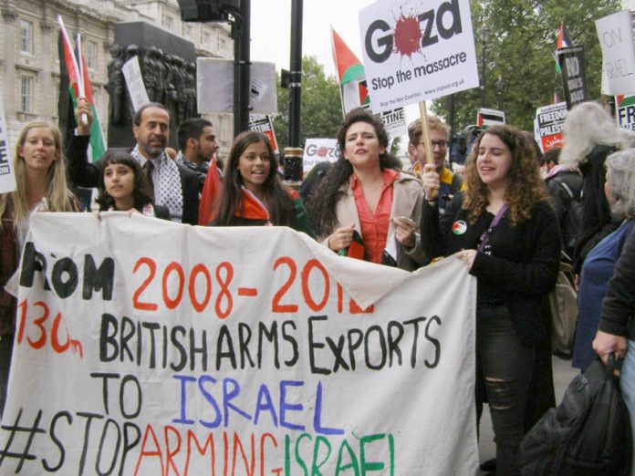 Demonstration outside Downing Street demanding the arrest of Israel’s President Netanyahu during his visit on September 9th