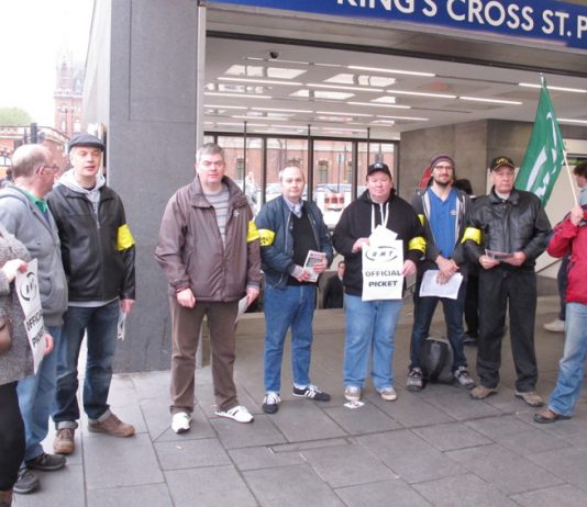 RMT Tube workers on the picket line earlier this year