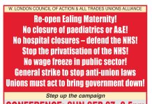 This  Sunday – EALING CONFERENCE – No more cuts and closures!