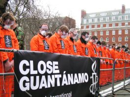 ‘Close Down Guantanamo’ protest outside the US embassy in London